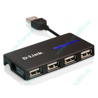 Карманный USB 2.0 концентратор D-Link DUB-104 в Гольяново, USB хаб DLink DUB104 (Гольяново)